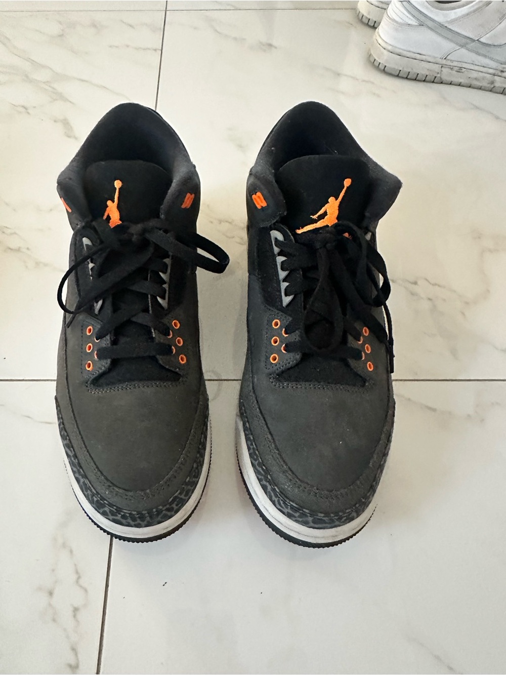 Jordan Men’s Black and Orange Low-Top Sneakers